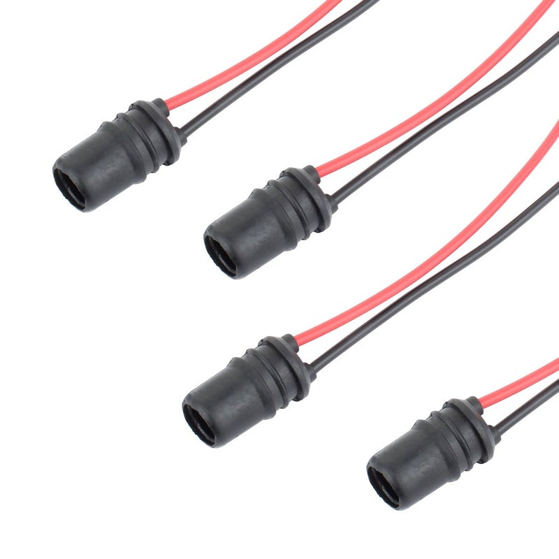 TOMALL T10 Socket Pre-wired Connector for Light Bulbs 194 Female Plug (Pack of 4) - Image 1